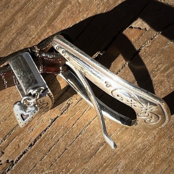 Brighton Croc Concho Style Silver & Leather Belt main image 5